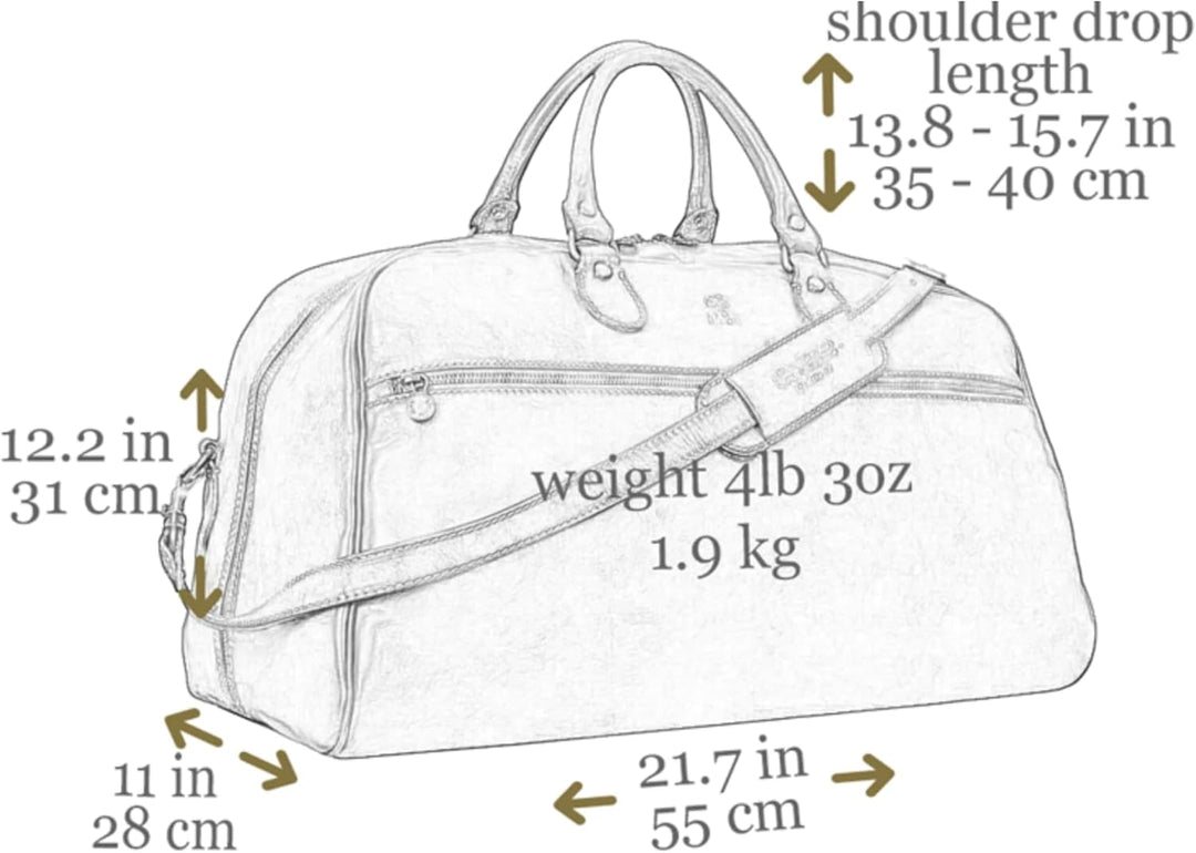 Time Resistance Reisetasche Leder Duffel Tache Vollnarbenleder Weekender Sporttasche Schwarz, Schwar