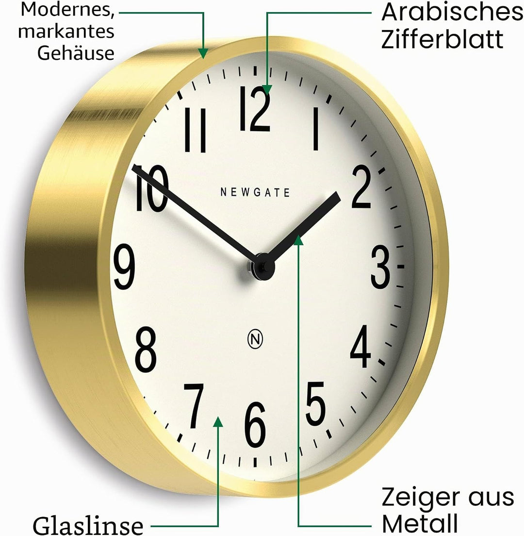 NEWGATE® Master Edwards Wanduhr – Küchenuhr – Wohnzimmeruhr – Bürouhr Uhr – Runduhr – Retro-Uhr – De
