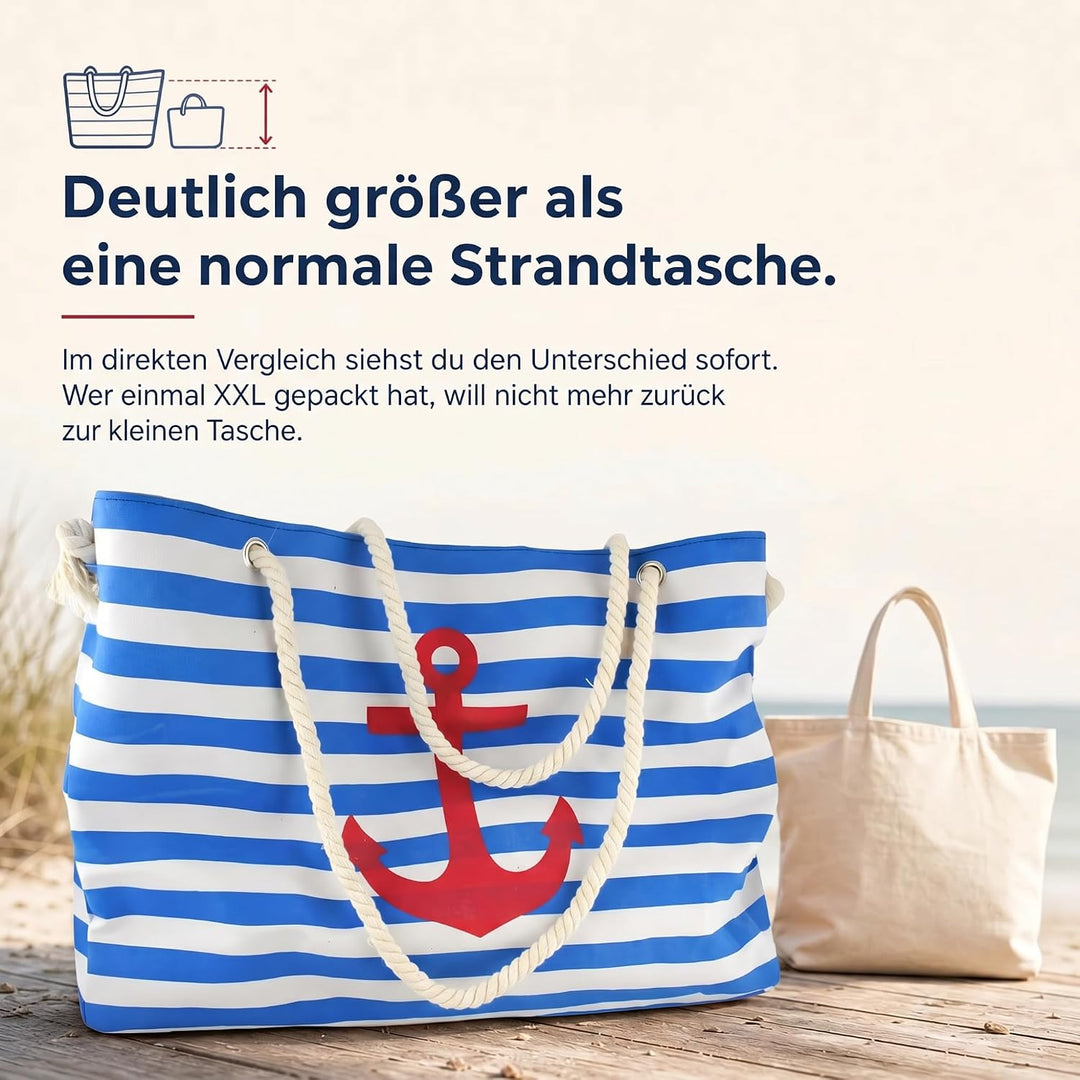 Sonia Originelli XXL Weekender mit Anker, grosse maritime Strandtasche und Reisetasche für Familie,