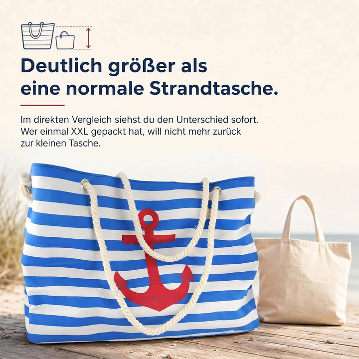 Sonia Originelli XXL Weekender mit Anker, grosse maritime Strandtasche und Reisetasche für Familie,