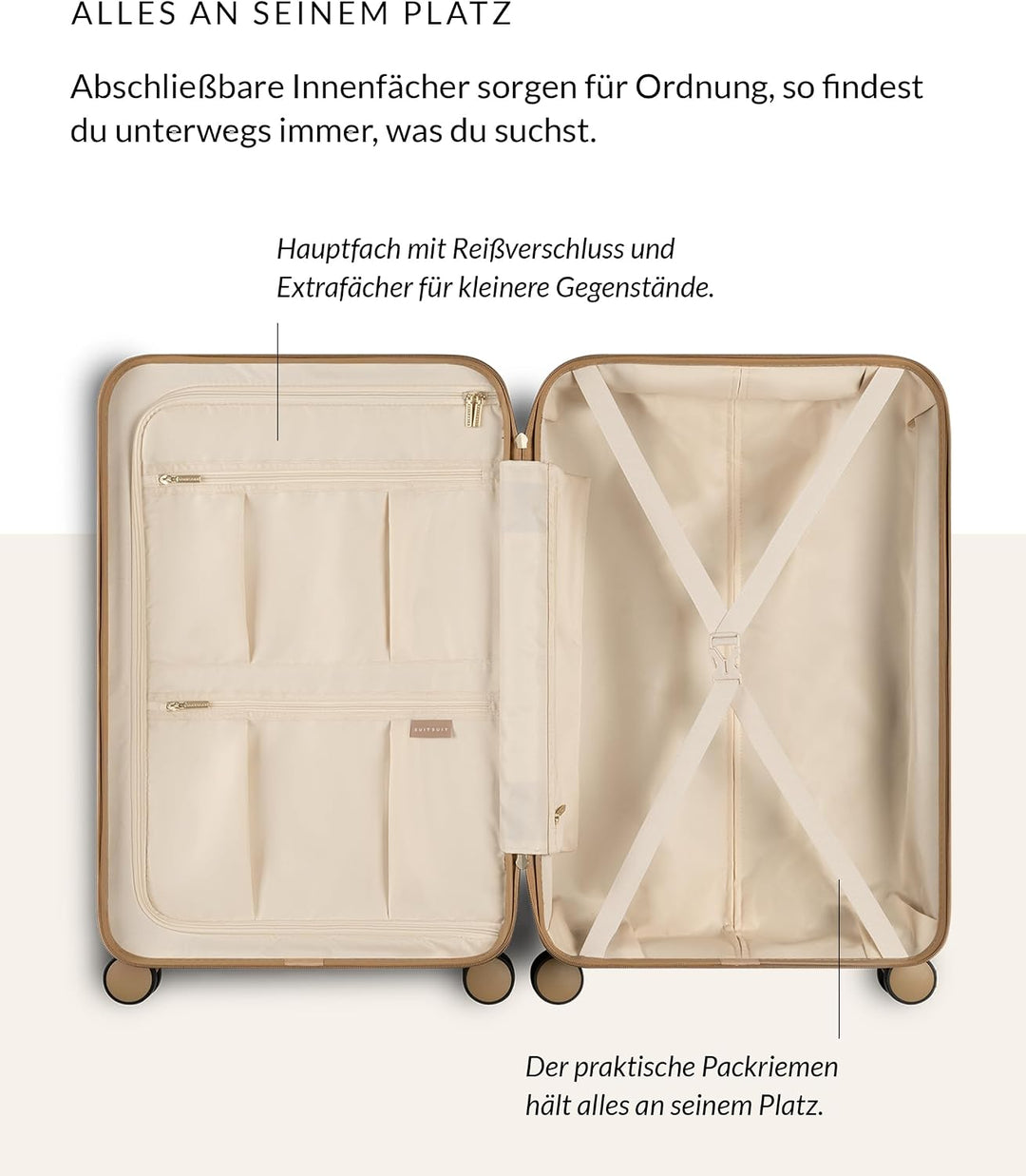 SUITSUIT Koffer Gross 66 cm - Leicht Hartschalen Reisekoffer mit Rollen - TSA-Schloss - 59 L - Fusio