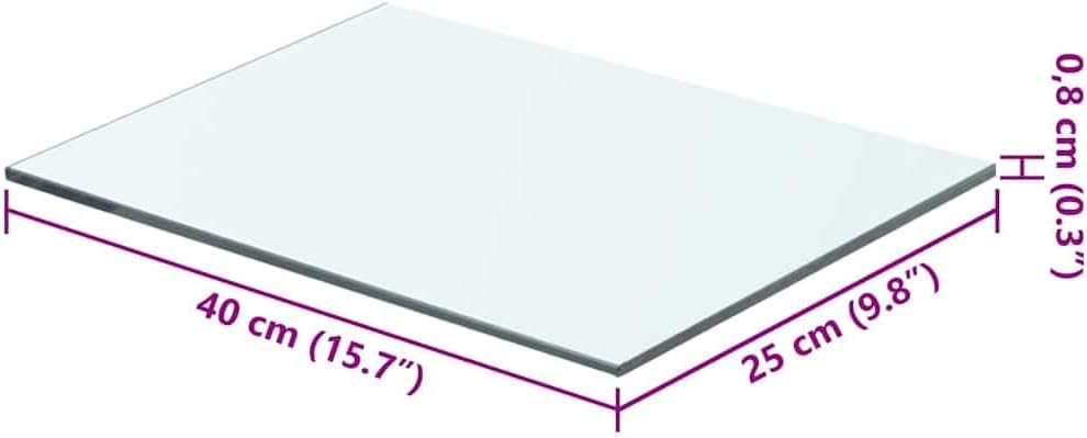 vidaXL Glasregal Glas Wandregal Klarglas, Badregal Duschablage, 8mm Dicke 40 x 25 cm, Glasablage für