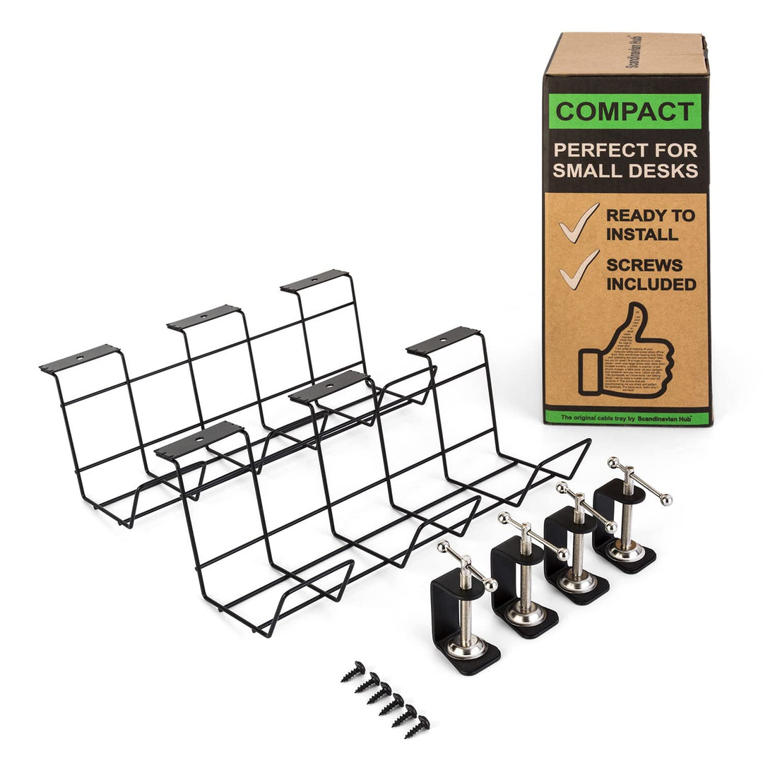 Scanfield Kabelmanagement Unter Tisch, 2er-Set Kabelkanal für Schreibtisch, Kabelmanagement Schreibt