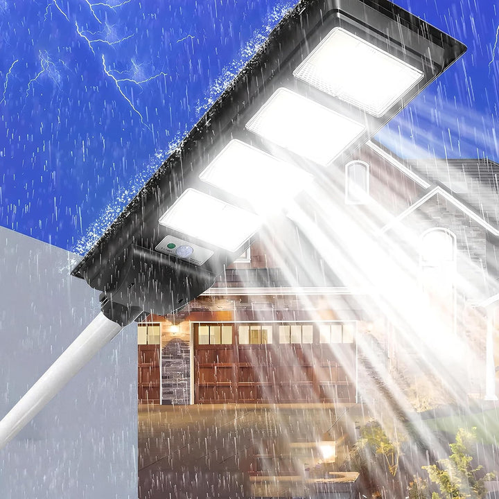 Retoo Solar Strassenlampe mit Motion Sensor, Wasserdichtes 6000K Weiss LED Strassenlaterne mit Fernb