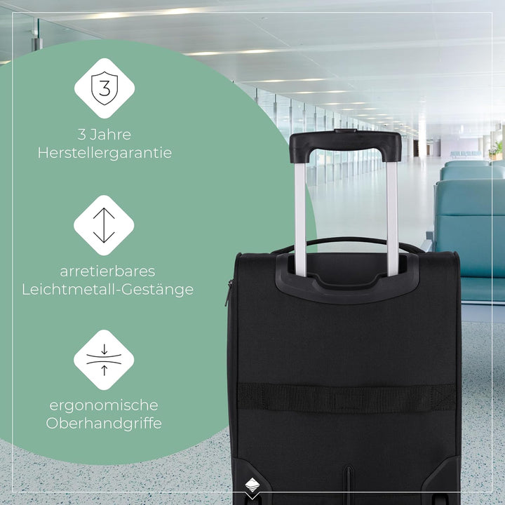 travelite 2-Rad Handgepäck Koffer mit Liquids Bag erfüllt IATA Bordgepäck Mass, Gepäck Serie CABIN U