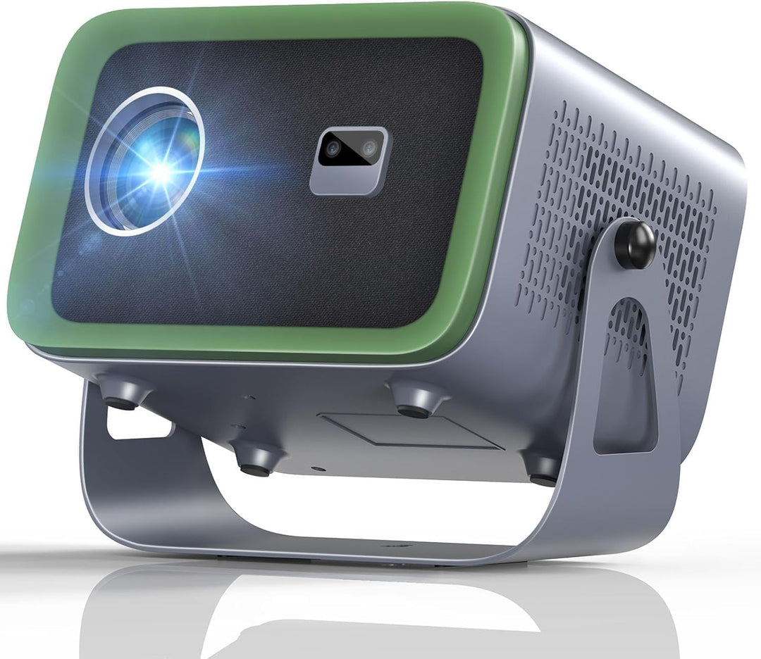 【Auto Fokus/Trapezkorrektur】 Smart Beamer 360 ° Rotation & Zoom 50%, Native 1080P, 4K Unterstützt, A