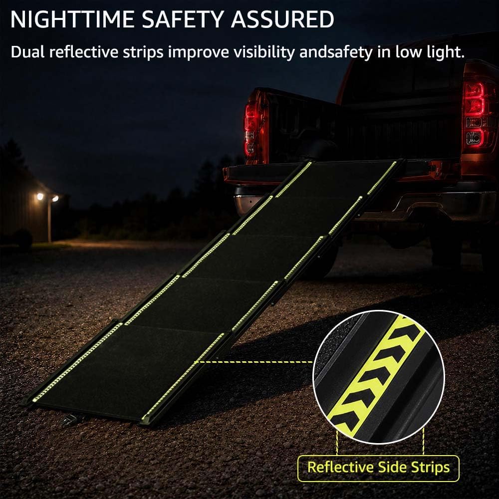 unipaws 220cm Extra Lange Teleskop Hunderampe für Auto, SUV &amp; LKW, 51cm Breite Tragbare Haustierramp