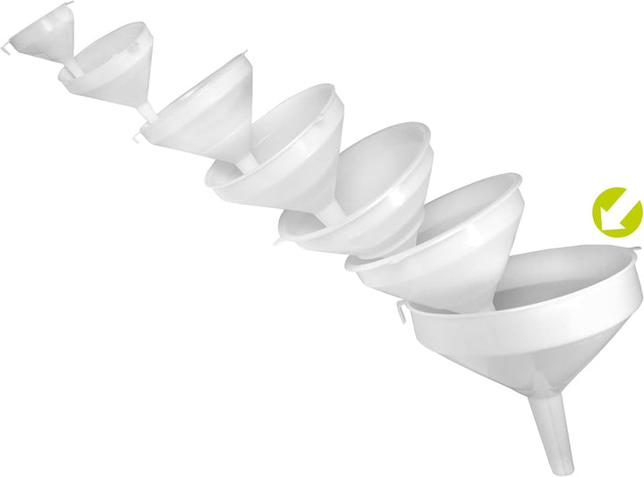 Trichter Ø 35 cm, lebensmittelecht, Auslauf Ø 28mm - 155mm, Kunststoff ungefärbt