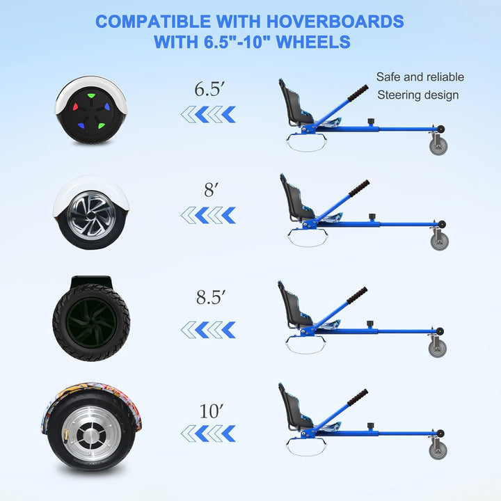 RCB Hoverboard Sitz, Go-Kart Zubehör für Hoverboards, Hoverboard mit Sitz passend für Aller 6.5"-10"