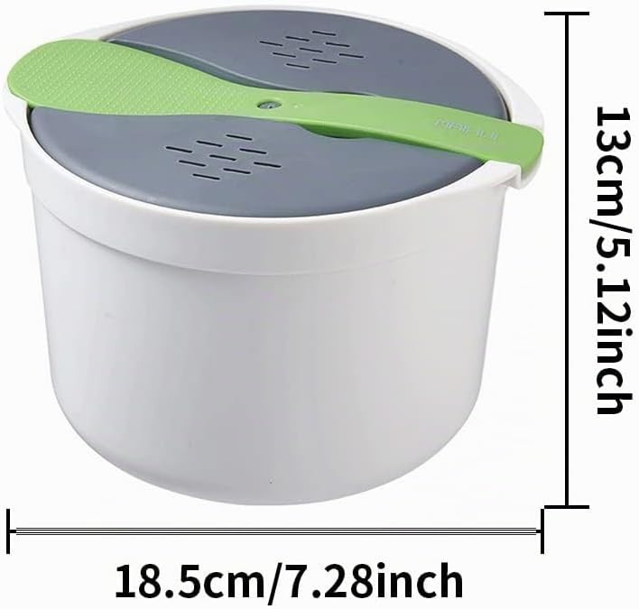 Mikrowellen Reiskocher, 2L Mikrowellen Dampfgarer für Mikrowelle Reis, PP in Lebensmittelqualität Mi