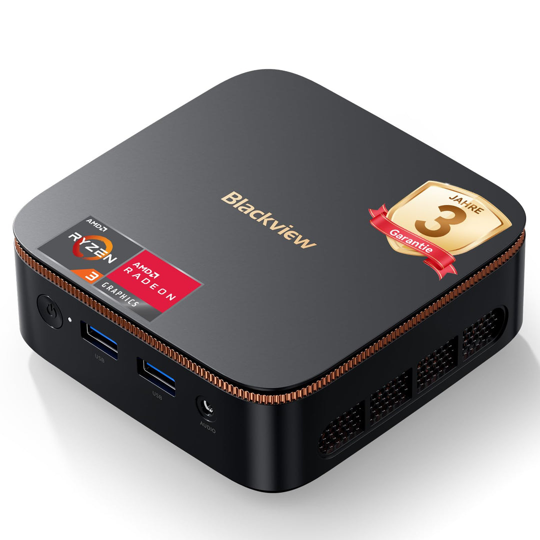 Blackview MP20 Mini PC Ryzen 3 3300U(übertrifft N95/N100), 16GB RAM 512GB Win-11 Pro Micro Desktop C