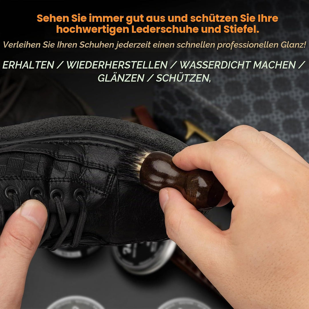 Schuhputzset 16tlg,Premium Deluxe Schuhcreme Kit-2,65 Unzen schwarze,braune und neutrale Schuhcreme