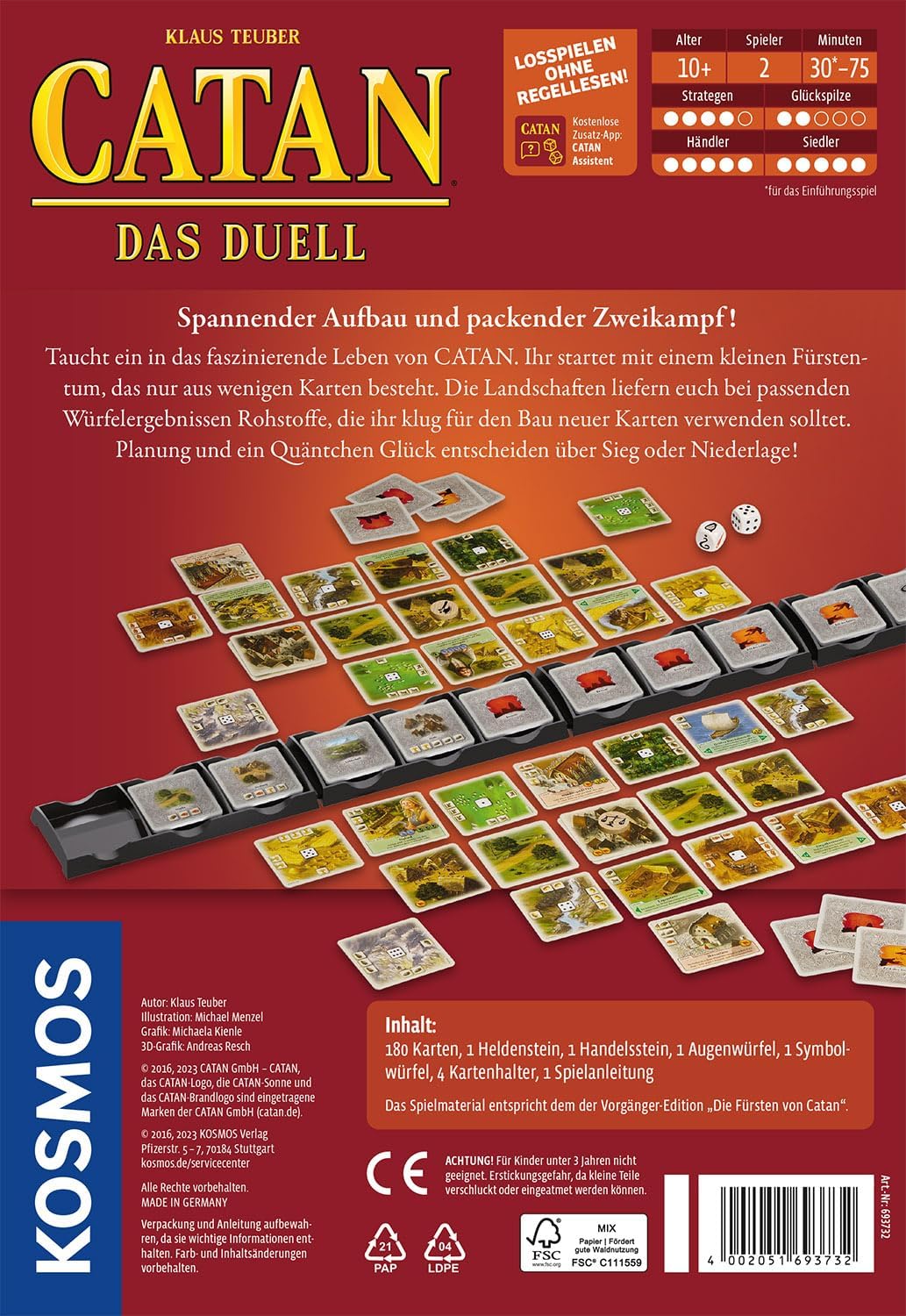 KOSMOS 693732 Catan - Das Duell, Spiel mit Karten fürgenau 2 Spieler, Spiel für 2 Personen, Gesellsc
