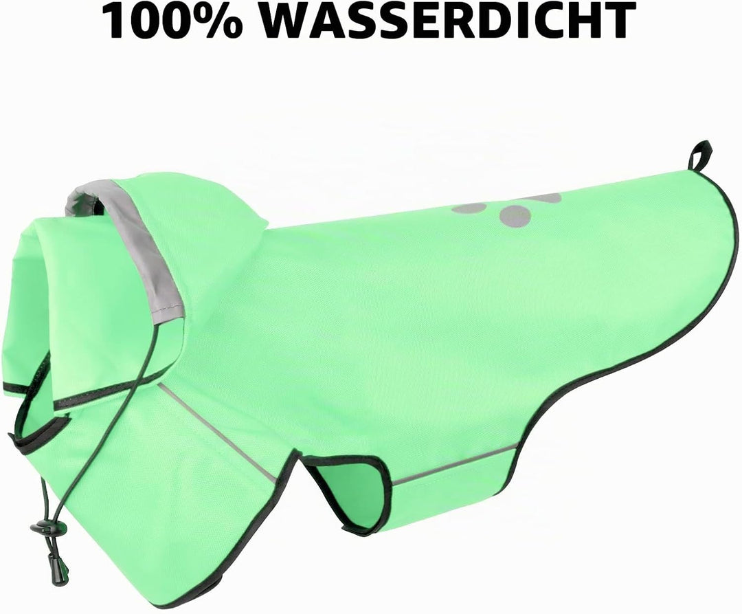 BiPawTi Hunderegenmantel Wasserdicht für Hunde, Reflektierenden Hunde-Regenjacken für Grosse Hund, H
