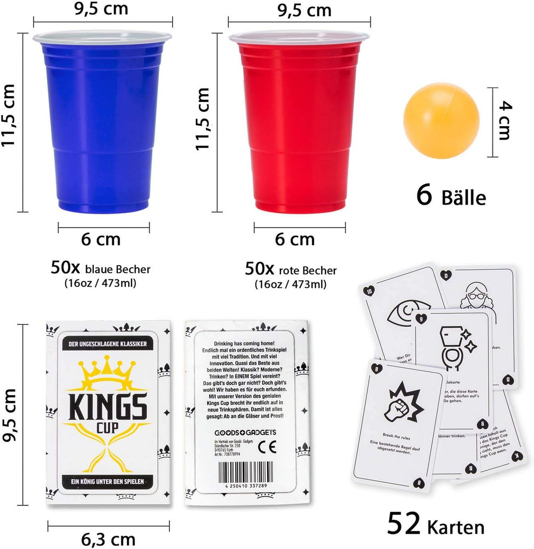 50 Stück Rote & 50 Stück Blaue Partybecher; Wiederverwendbare Getränkebecher Red Cups Trinkbecher 16