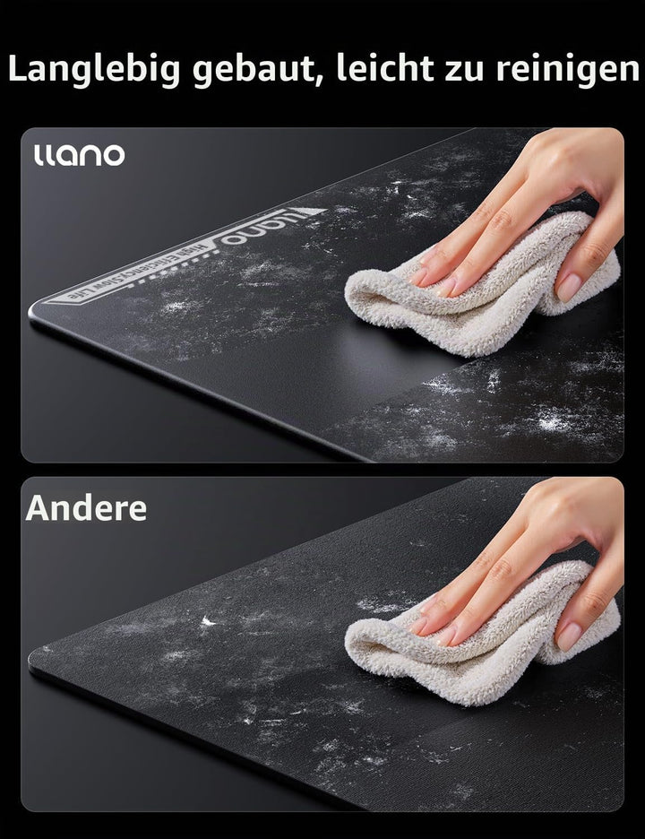 llano Professionelles Glas Mauspad [Unglaubliche 0,8μ Präzision ] Gaming-Mauspad 0,8μ hochpräziser O