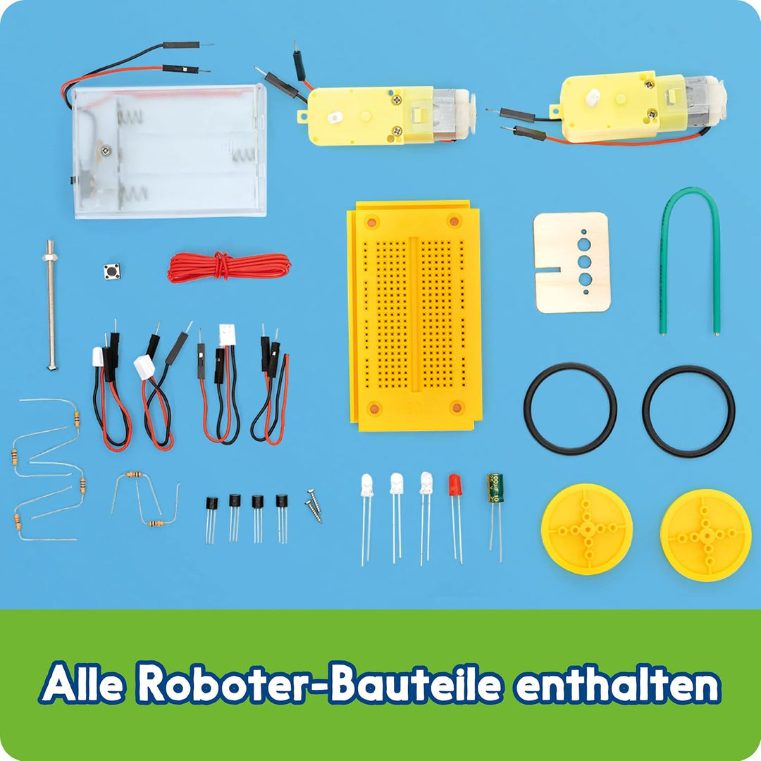 Franzis 67158 - GEOlino Roboter Bausatz, inkl. Handbuch mit ausführlicher Anleitung, ohne Löten, für