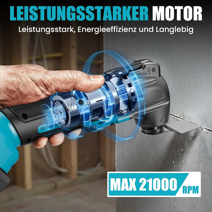 Akku Multifunktionswerkzeug mit 2x2000mAh Akku, kompatibel mit Makita LXT-18V Akku, Bürstenloses Osz