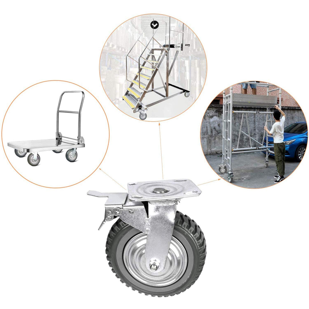 uyoyous 4 Stück Lenkrollen, Outdoor Schwerlastrollen 200mm Industrierollen 360° Drehbar Transportrol