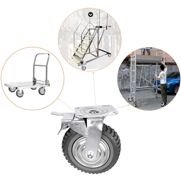 uyoyous 4 Stück Lenkrollen, Outdoor Schwerlastrollen 200mm Industrierollen 360° Drehbar Transportrol