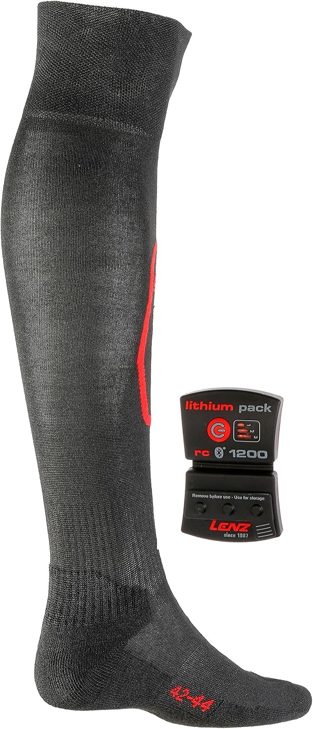 Lenz beheizbare Sportsocken Lithium Pack 1200 + Heat Socks 5.0 Toe Cap 35-38, 35-38