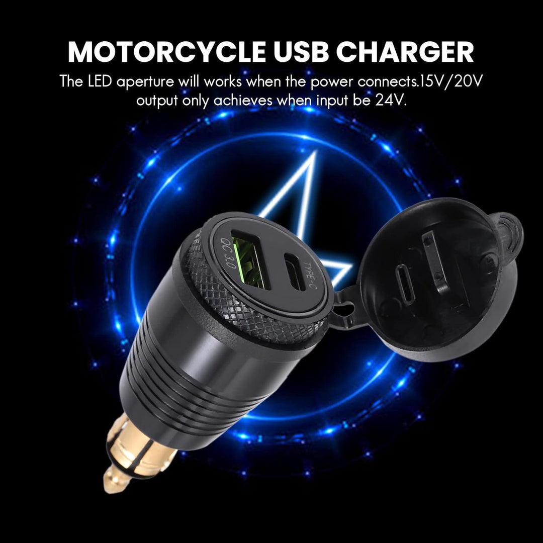 Jevina Motorrad DIN Stecker Wasserdichtes LadegeräT EIN QC3.0 USB LadegeräT & Typ C 30W Netzteil Ada