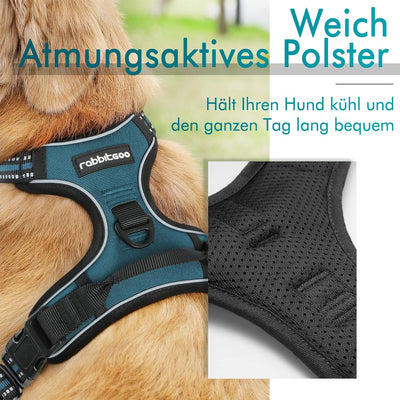 rabbitgoo Hundegeschirr Mittelgrosse Hunde Anti Zug Geschirr Hund mit Kontrolle No Pull Hundegeschir