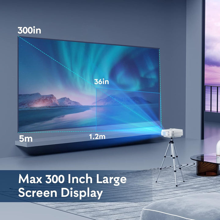 Beamer, YEZMEK Native 1080P 15000 Lumen Full HD 5G WiFi Bluetooth Beamer, Mini LED Beamer 4K Unterst