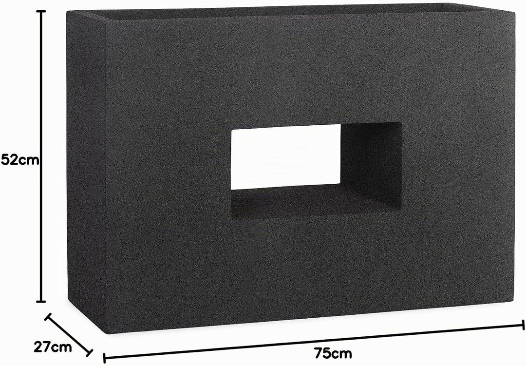 Pflanzwerk® Pflanzkübel Vista Granit Anthrazit 52x75x27cm *Frostbeständiger Blumenkübel* *UV-Schutz*