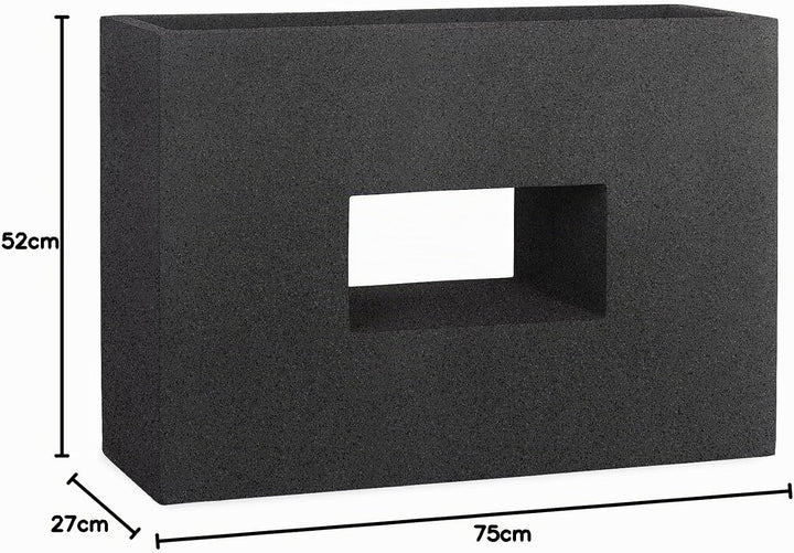 Pflanzwerk® Pflanzkübel Vista Granit Anthrazit 52x75x27cm *Frostbeständiger Blumenkübel* *UV-Schutz*
