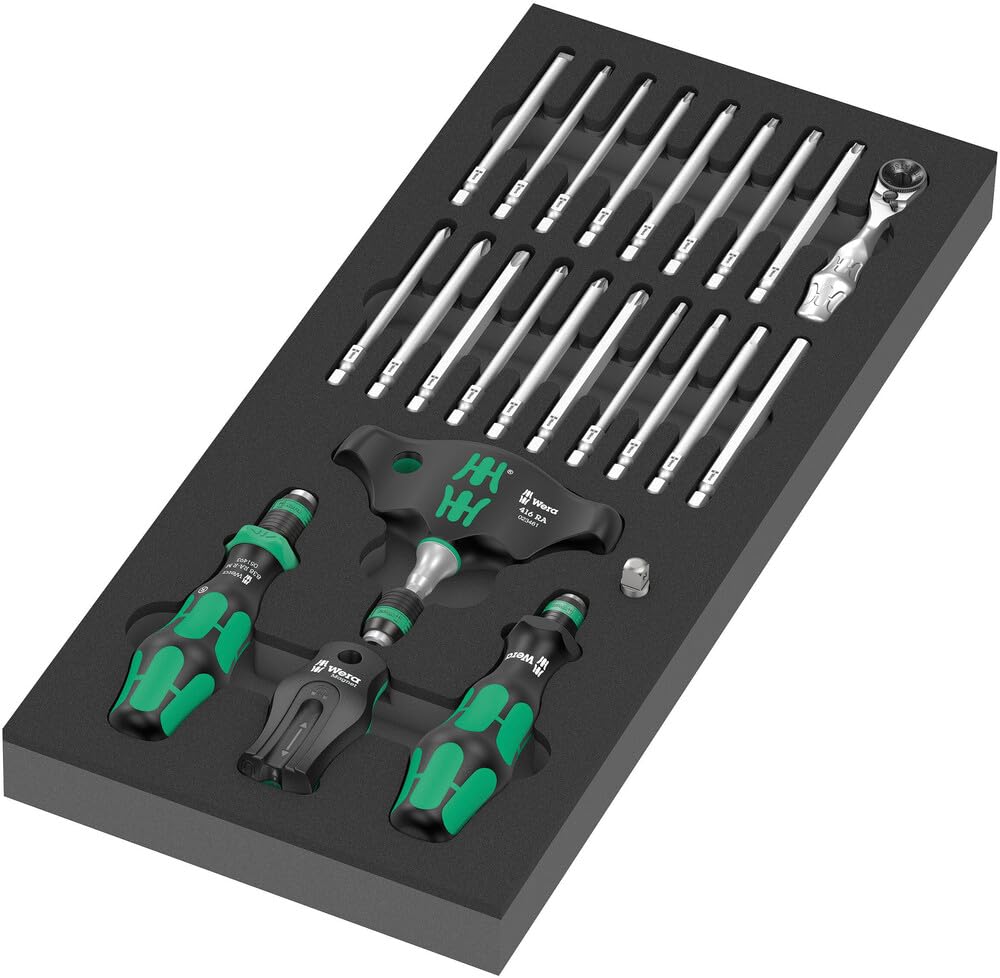 Wera 05150152001 9752 Schaumstoffeinlage Kraftform Kompakt Ratschen-Set 1, 24-teilig