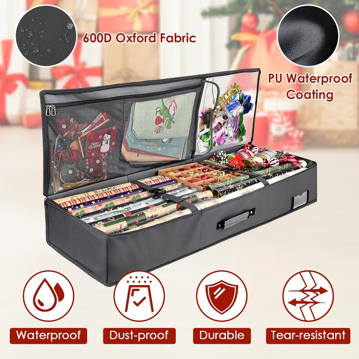 Geschenkpapier Aufbewahrung,95 * 35 * 16cm Geschenkpapier Organizer,Wasserdichtes 600D Oxford Gewebe