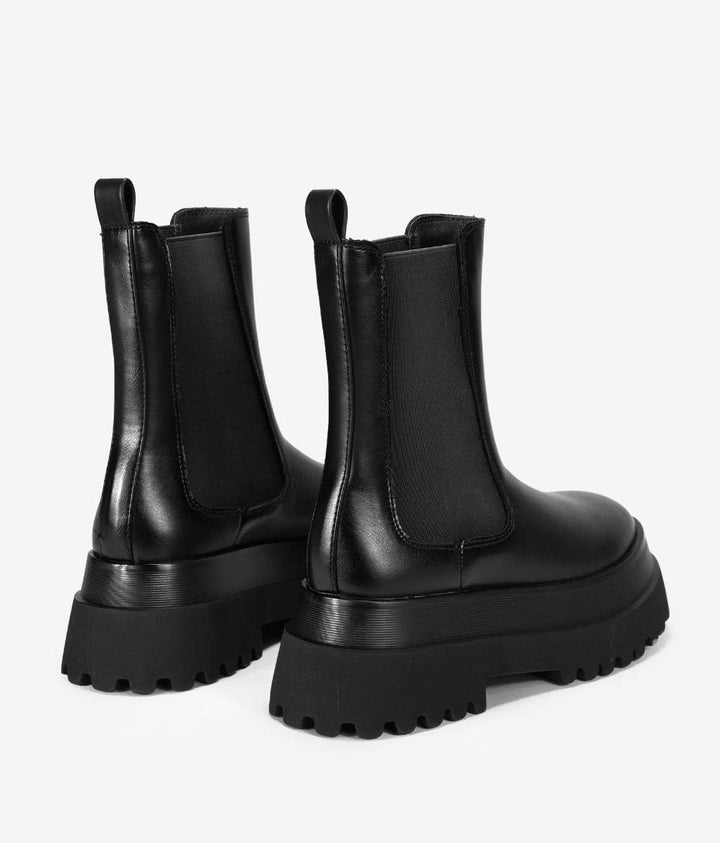BOSANOVA Braune Stiefel mit Gummizug für Damen | ohne Verschluss 39 EU Schwarz, 39 EU Schwarz