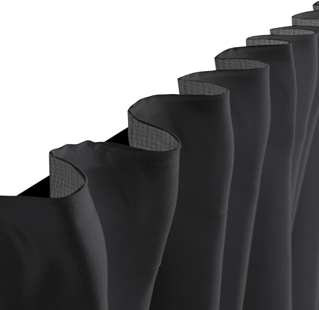 Rollmayer Vorhänge mit Tunnelband Kollektion Vivid (Dunkel Grafit 61, 135x260 cm - BxH) Blickdicht U