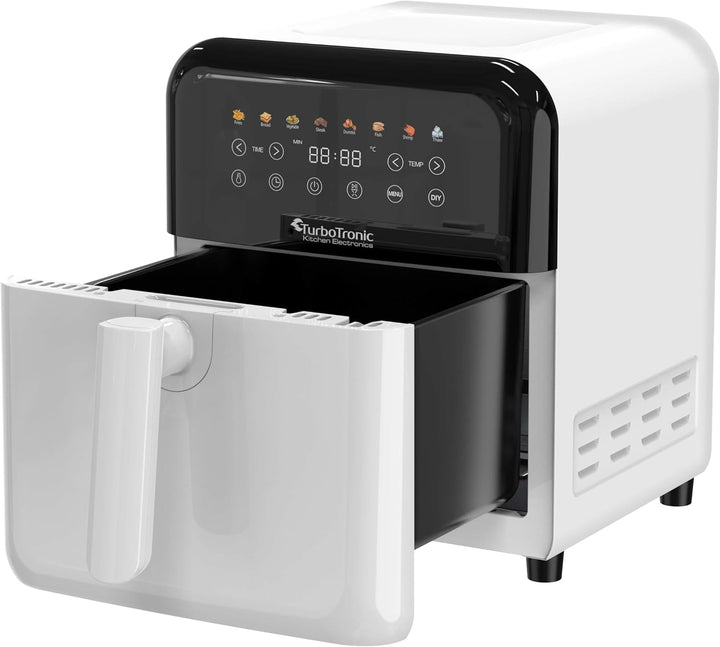 TurboTronic Heissluftfritteuse XXL 6 Liter, 1600W, 8 Programme, Timer, Airfryer Heissluftfritteuse D
