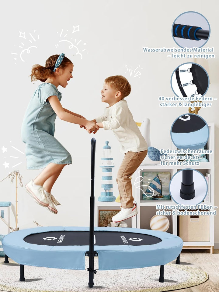 Ovales Indoor Trampolin für 2 Personen geräuscharm belastbar bis 150kg Ideal für Kinder &amp; Erwachsene