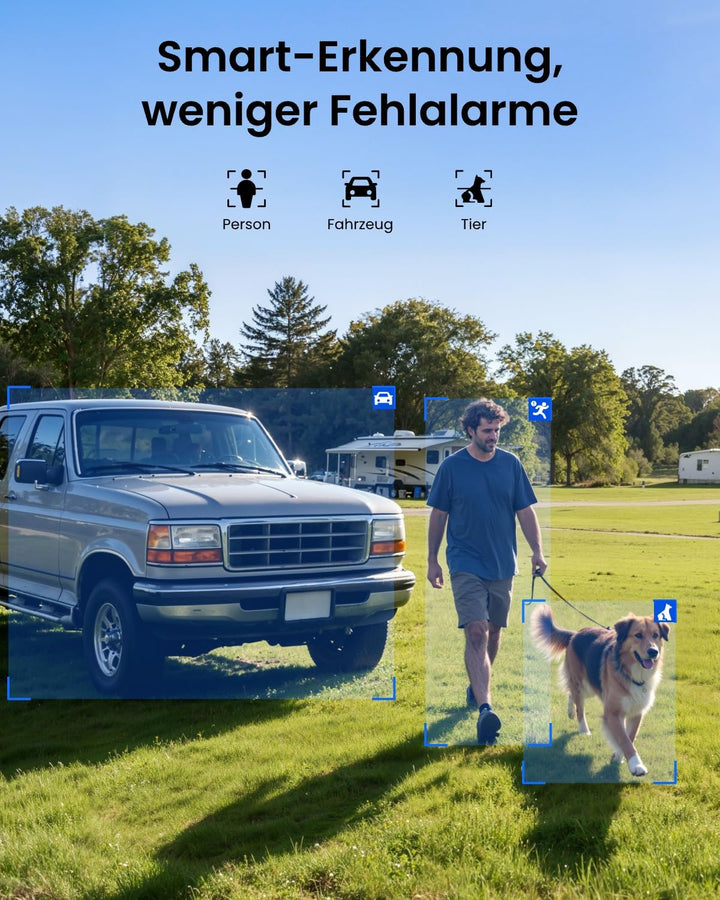 Reolink 4G LTE Kamera Solar Outdoor Akku, Automatische Verfolgung, 360° PT Überwachungskamera mit SI