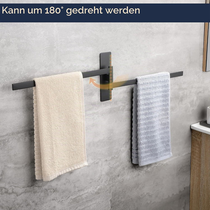 OETAMS Handtuchhalter Ohne Bohren 180° Schwenkbar Eckig Handtuchstange Selbstklebend Handtuchhalter