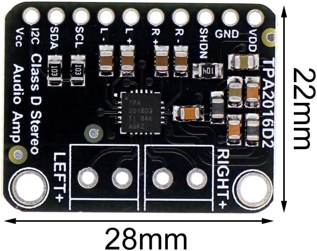 Audio-Verstärkermodul, TPA2016 2.8W Stereo Audio Amplifier Module, Class D I2C/AGC Steuermodus Audio