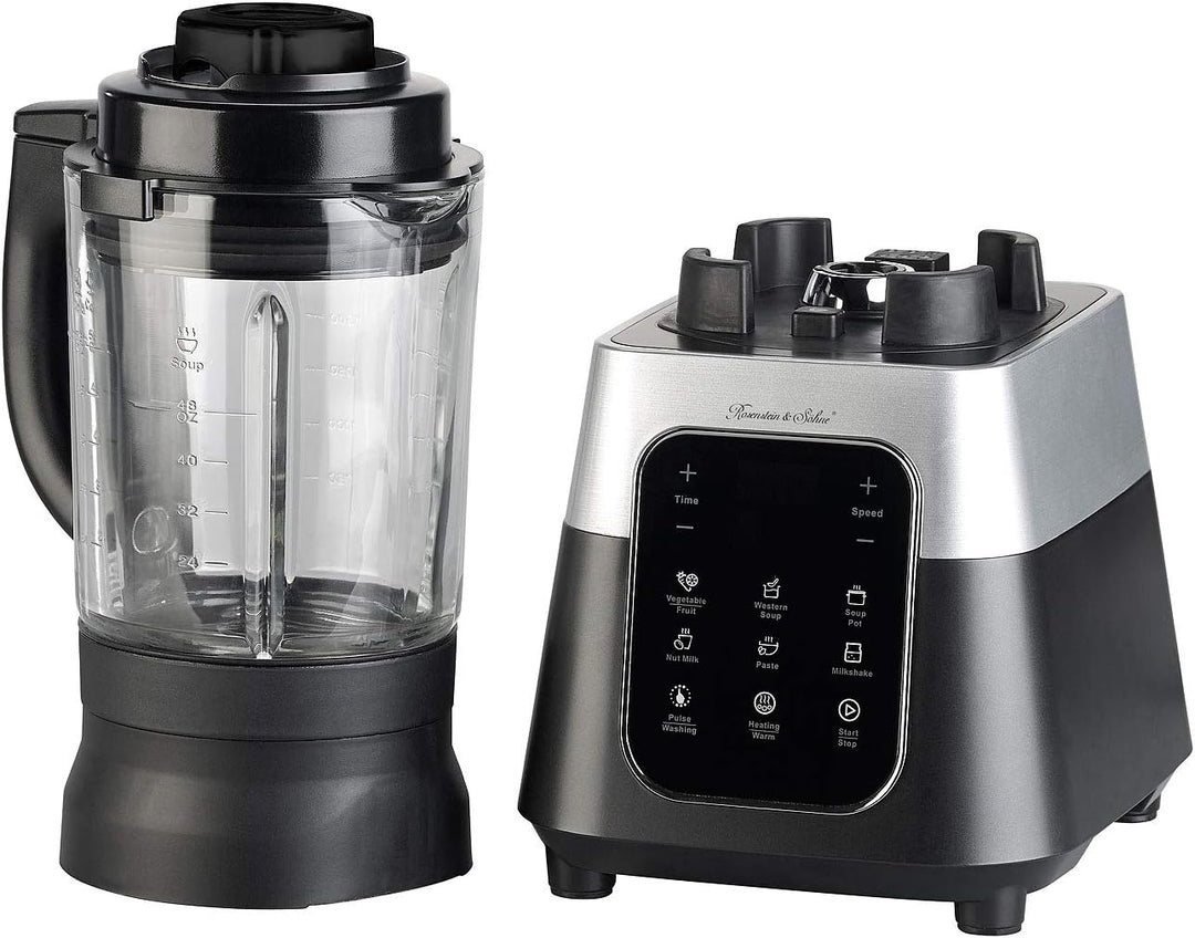 Rosenstein & Söhne Sojamilchbereiter: Profi-Standmixer mit Wärme-Funktion, Touch-Tasten, 1,75 l, 1.5