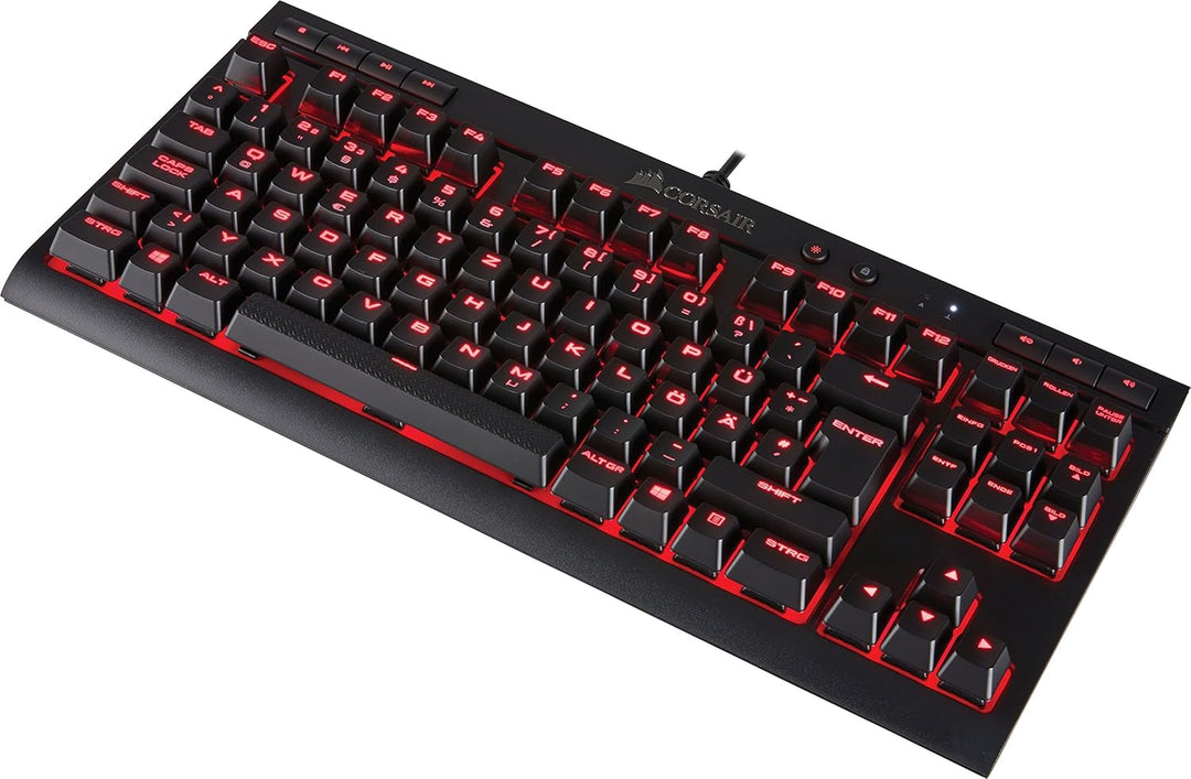 Corsair K63 Mechanische Gaming Tastatur (Cherry MX red: Leichtgängig und Schnell, Rot LED Beleuchtun