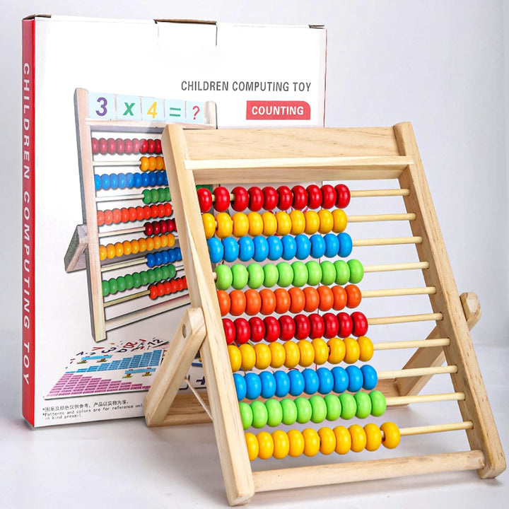 Grundschule Rechenschieber 28 X 21CM Abakus für Kinder mit Zählstäben/Zahlenalphabetkarten Rechenrah