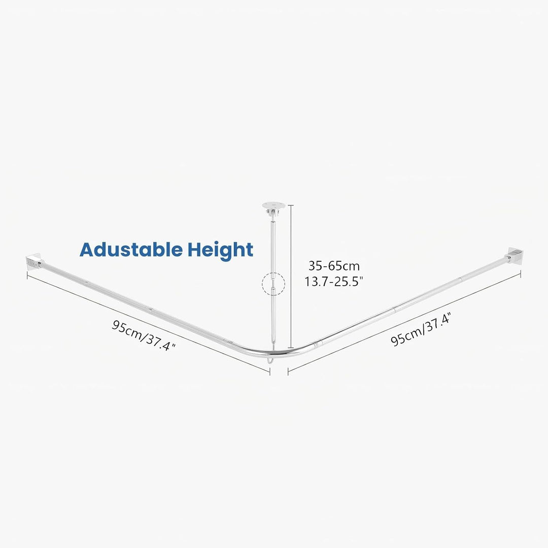 Misounda Gardinenstange 100-180cm Ausziehbar Edelstahl Vorhangstange, Ø 25mm, mit 12 Edelstahlring,