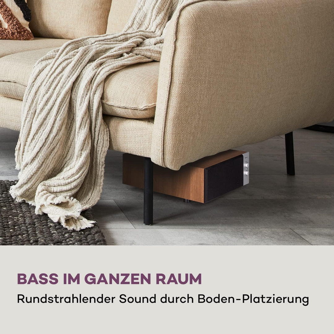 auna Two Hi-Fi Subwoofer mit Auto-Off, 80W RMS Subwoofer Passiv, HiFi-Lautsprecher Boxen für Heimkin