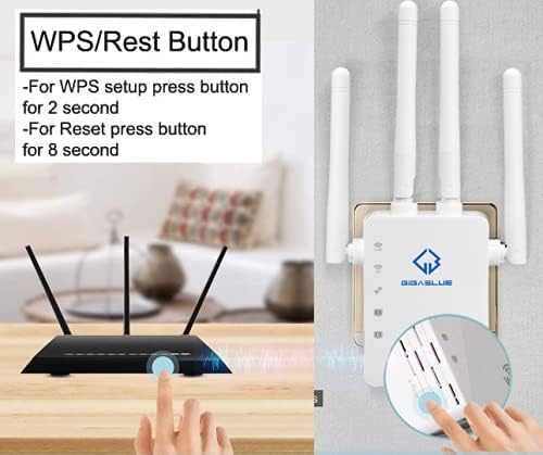 GigaBlue Ultra Repeater 1200Mbps 2.4 & 5 GHz AC1200 WLAN Repeater Super-Boost WiFi 1200 Mbit/s, Dual