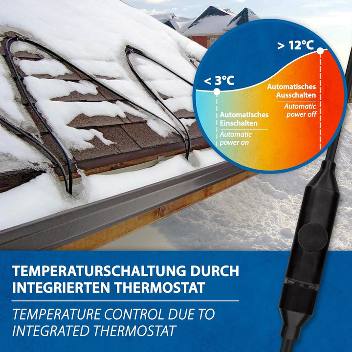 5m Frostschutzheizkabel Set+ FI Schutzschalter + Alu Klebeband + 2x Kabelbinder 5m Heizkabel + Fi-sc