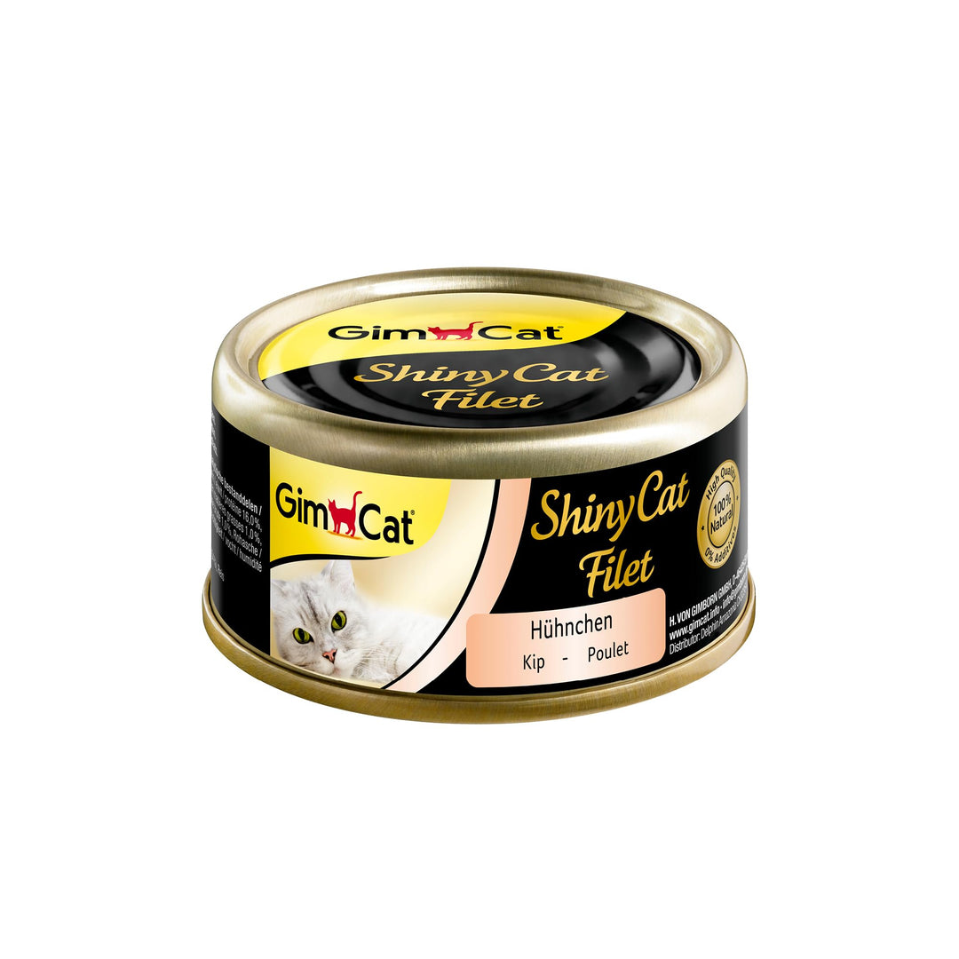 GimCat ShinyCat Filet Hühnchen - Katzenfutter mit saftigem Filet ohne Zuckerzusatz für ausgewachsene