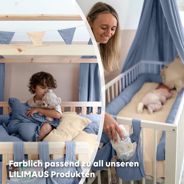 lilimaus Betttasche für Kinderbett [in 12 Farben] Aufbewahrungstasche | Für Spielzeug - Betttasche f