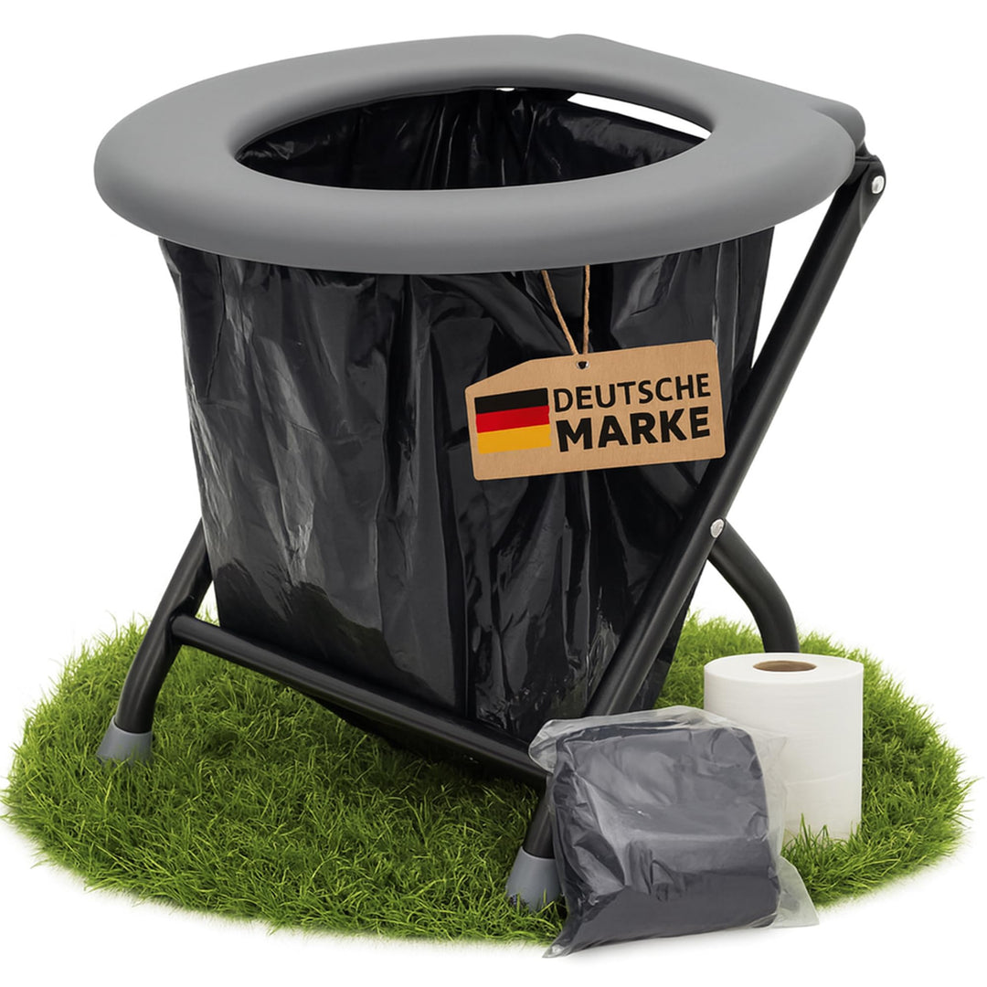YACHTICON Mobile Klapptoilette – Faltbare Campingtoilette & Trockentoilette mit 6 Beuteln – kompakte