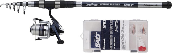 Shakespeare Salt Herring Hustler Sea Fishing Combo, inklusive starker Graphitrolle, Fiberglasrute, H